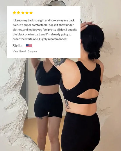 Clare Cross Back Front Closure Wireless Posture Bra