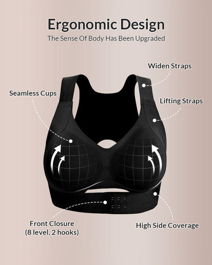 Clare Cross Back Front Closure Wireless Posture Bra