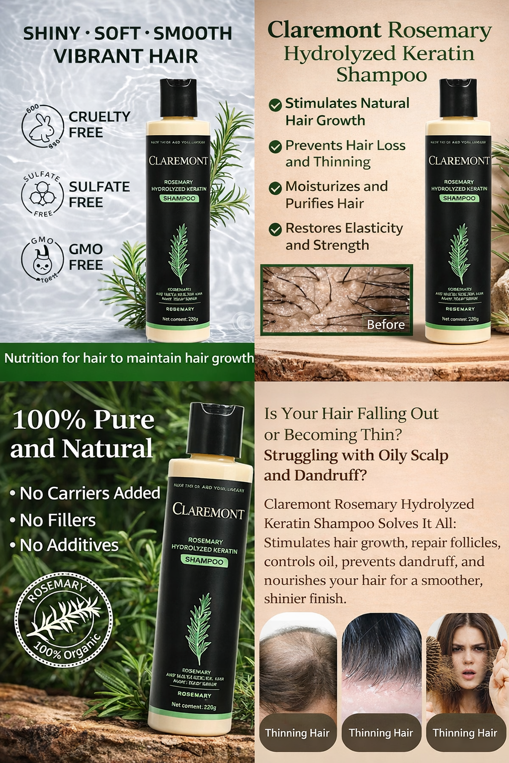 Organic Rosemary Strength Shampoo