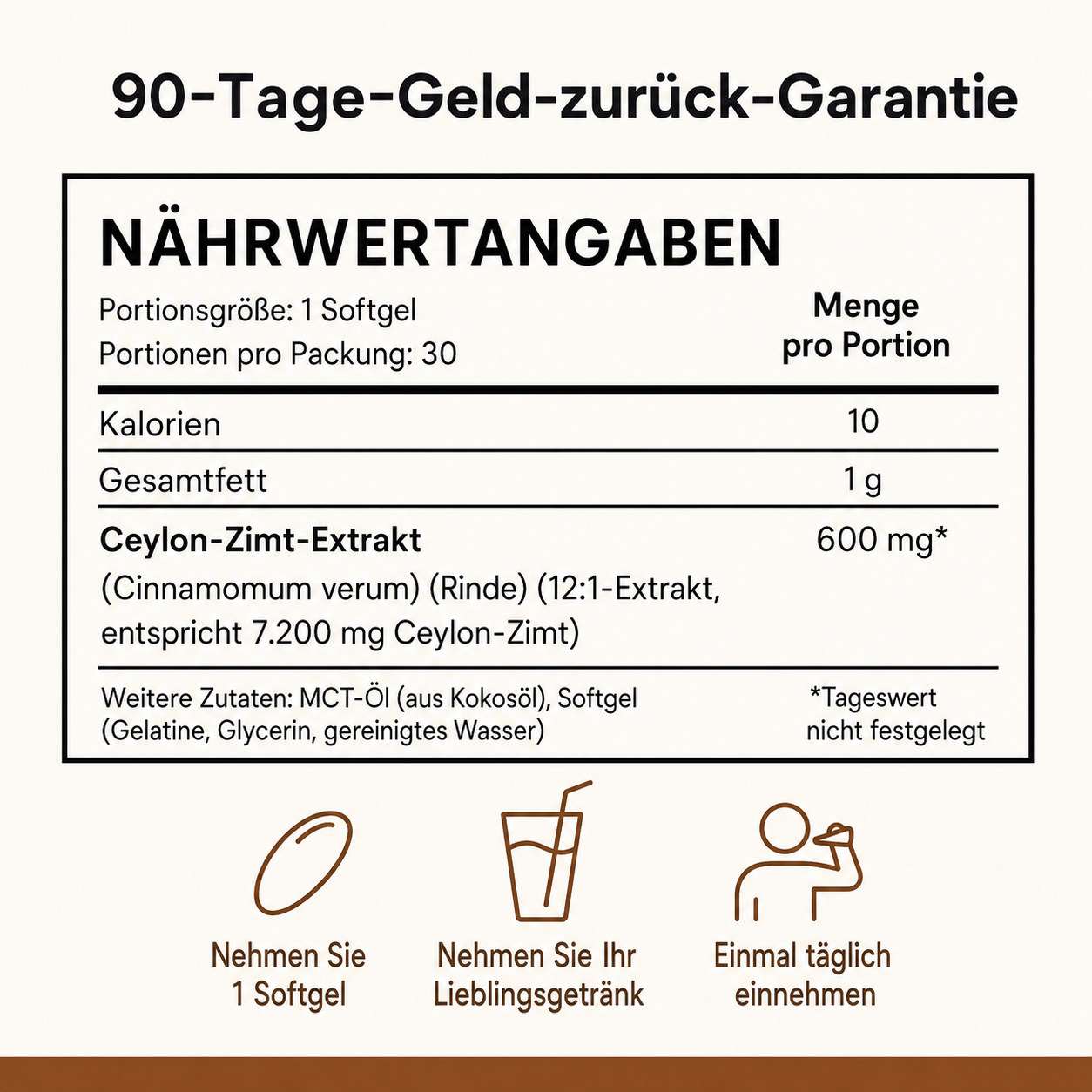 Clare Ceylon-Zimt 7.200 mg mit MCT-Öl