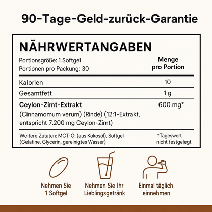 Clare Ceylon-Zimt 7.200 mg mit MCT-Öl