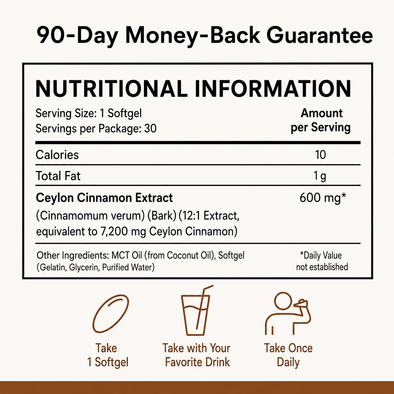 Clare Ceylon Cinnamon 7200mg equivalent with MCT Oil