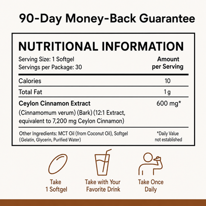 Clare Ceylon Cinnamon 7200mg equivalent with MCT Oil
