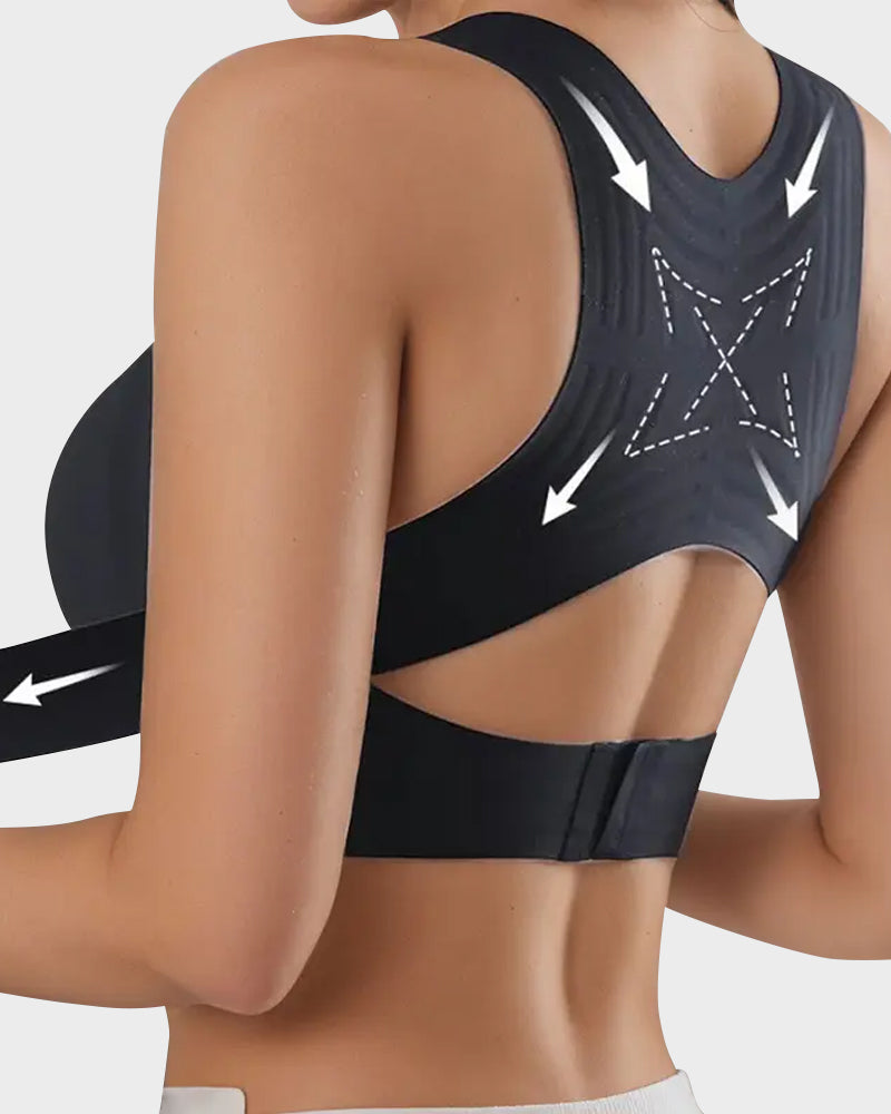 Clare Cross Back Front Closure Wireless Posture Bra