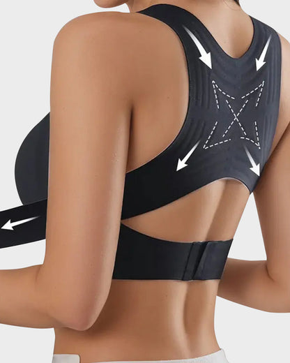 Clare Cross Back Front Closure Wireless Posture Bra