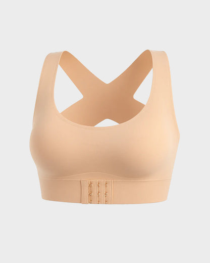 Clare Cross Back Front Closure Wireless Posture Bra
