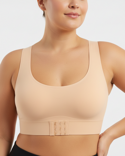Clare Cross Back Front Closure Wireless Posture Bra
