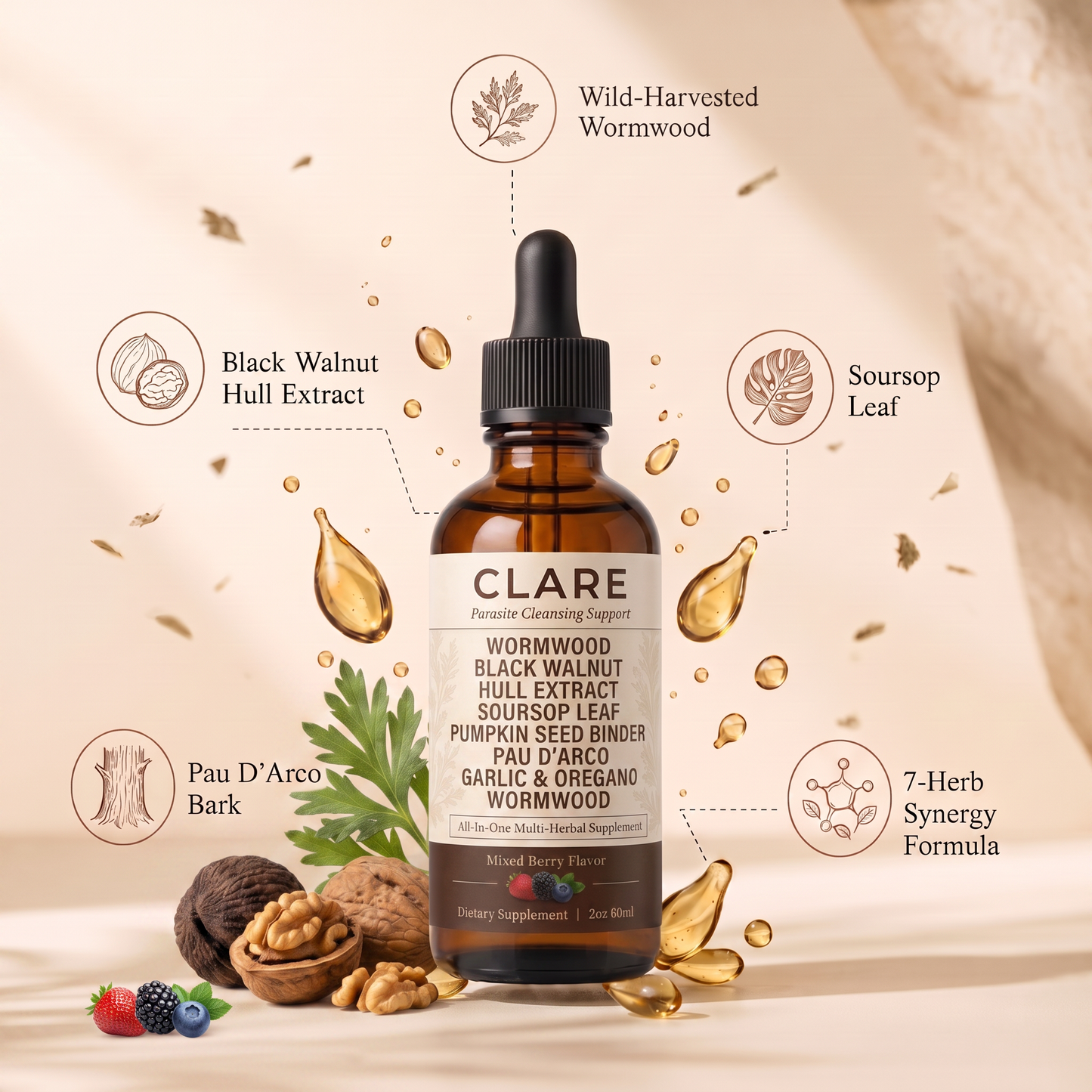 Wild-Harvested Wormwood Herbal Drops